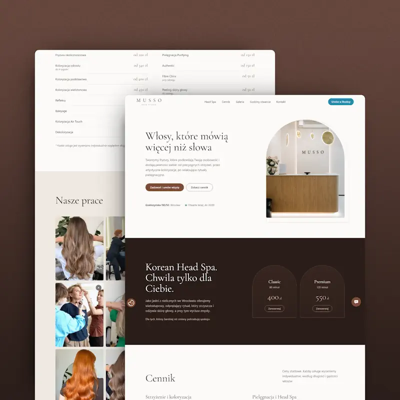 Musso hair studio wroclaw mockup