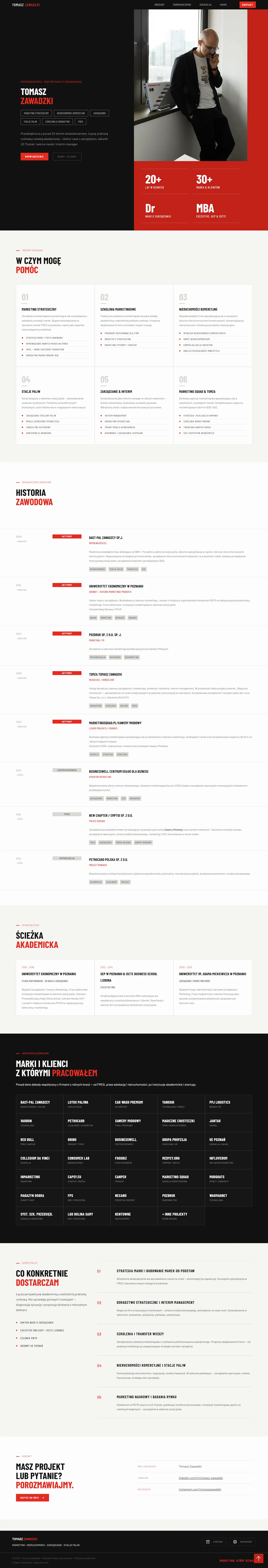 Tomasz zawadzki strona internetowa marka osobista mockup