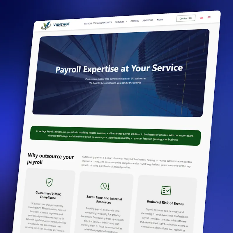 Vantage payroll solutions strona internetowa uk accountants
