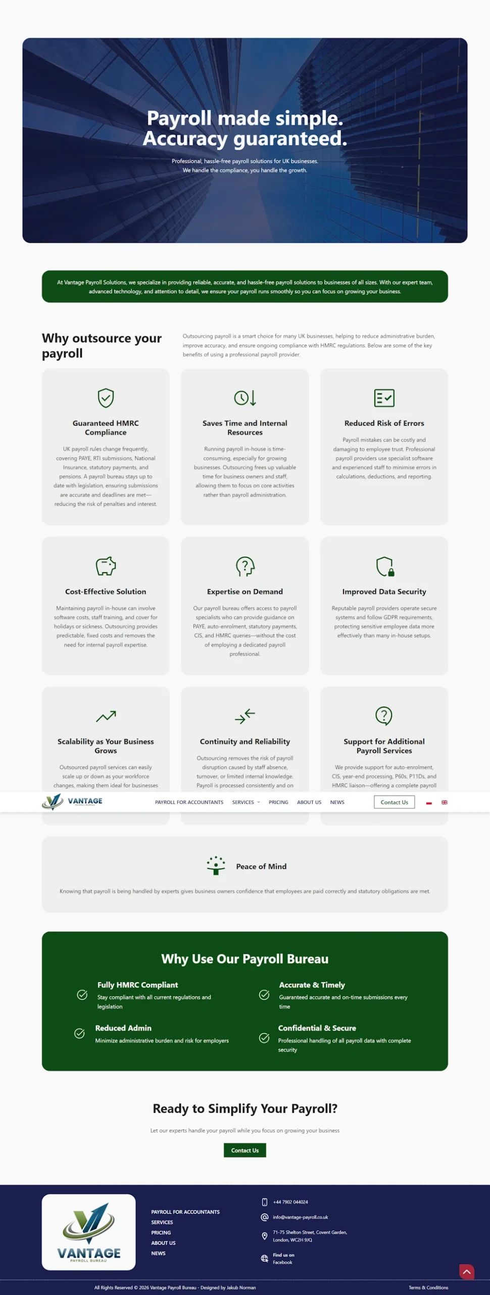 Vantage payroll uk biuro ksiegowe strona internetowa
