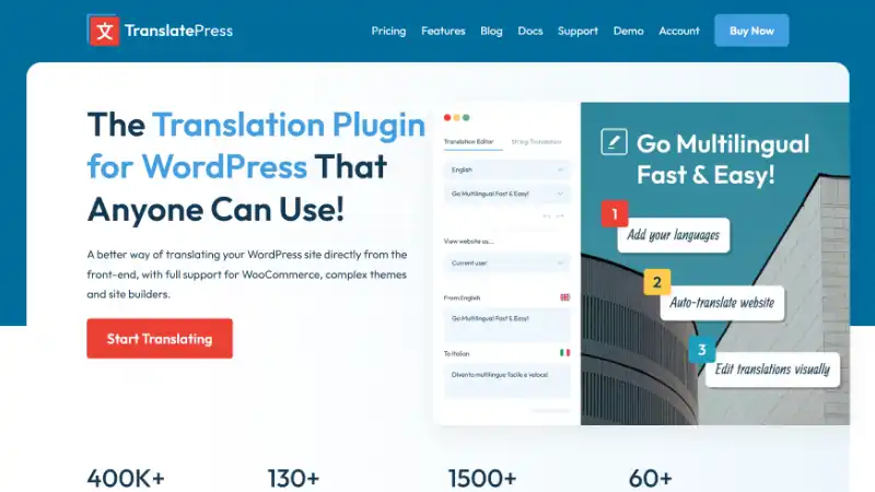 Wtyczka translate press do tlumaczenia stron na wordpress woocommerce